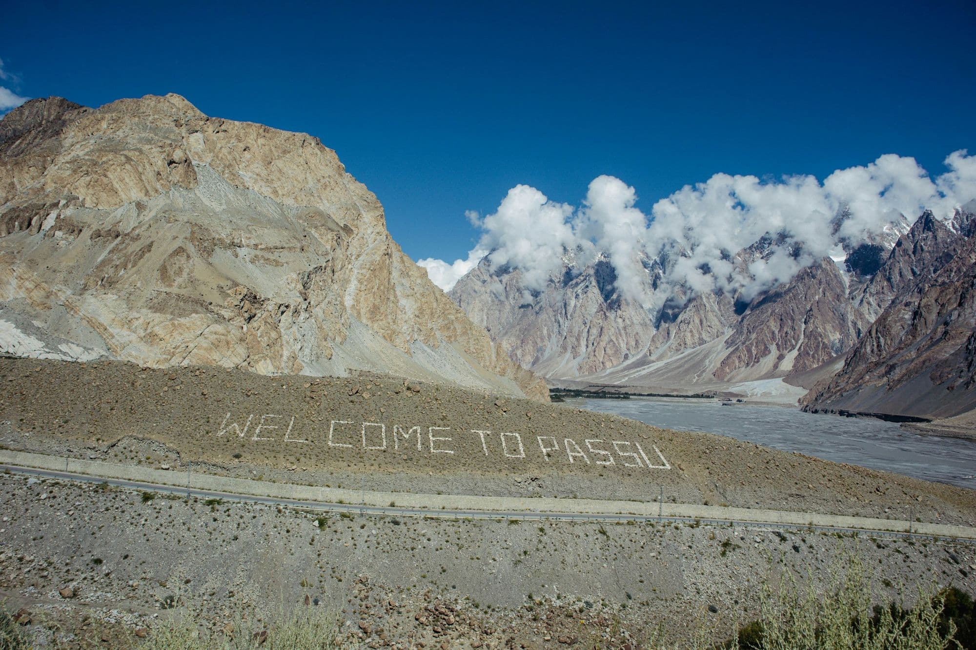 Jagged Passu Cones glowing at golden hour above the Karakoram Highway, Upper Hunza